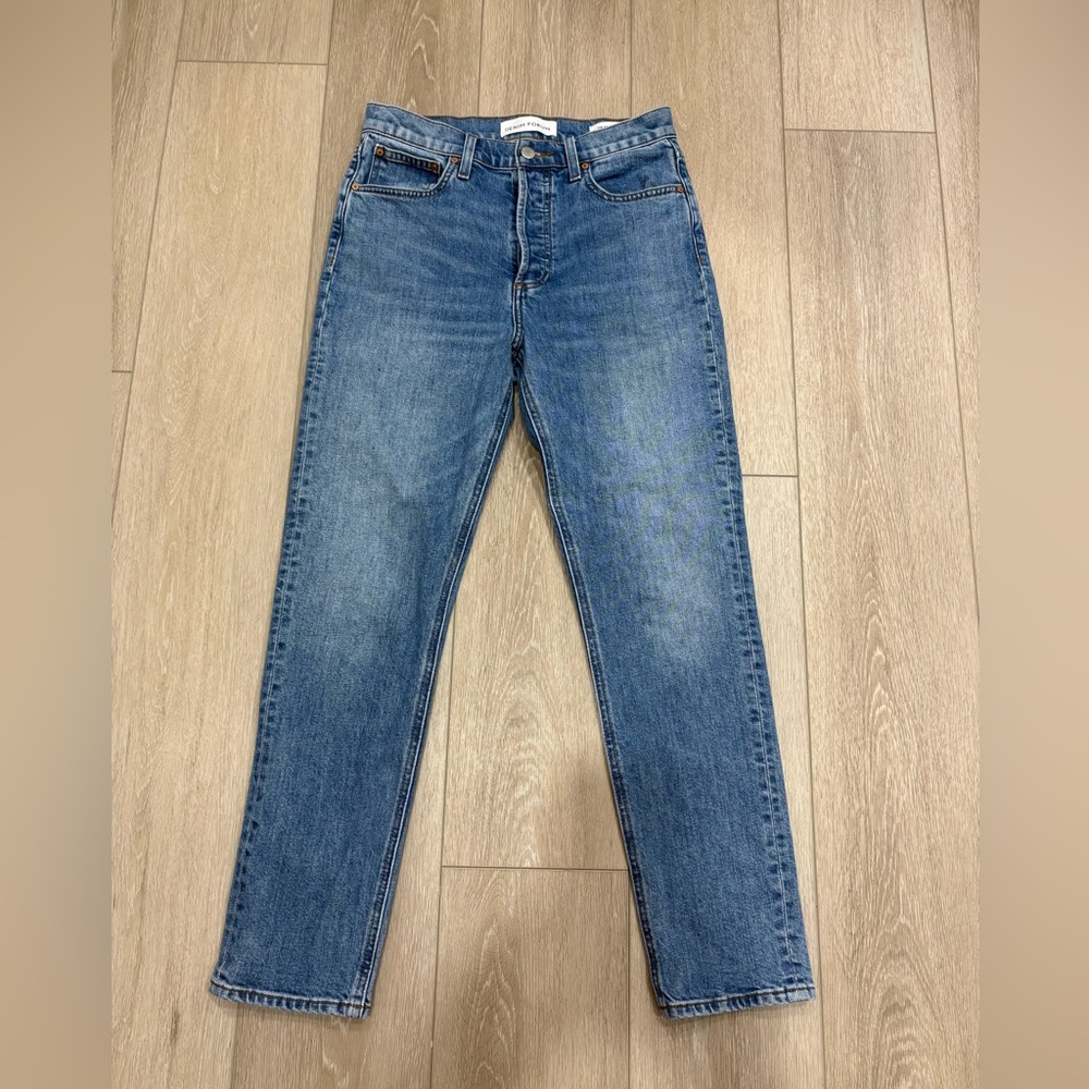 Denim Forum The Yoko High Rise slim Straight Blue Jeans-28 L